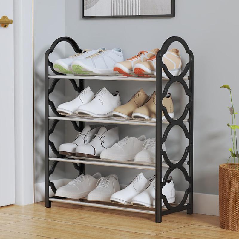 Многослойная полка для обуви, 4 слоя, простой пыленепроницаемый шкаф для хранения обуви, многослойная сборная дверная полка-органайзер для общежития