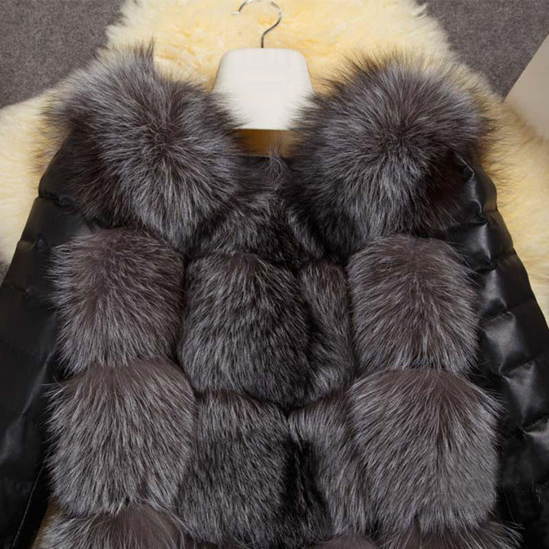 2022 Fashion Winter Women Imitation Fox Fur Coat PU Leather Long Sleeve Jacket Keep Warm Outwear Lady