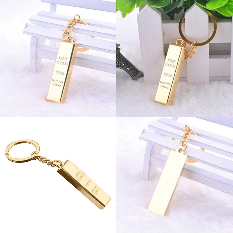 Fashion Metal Faux Gold Bar Ingot Bullion Keychain