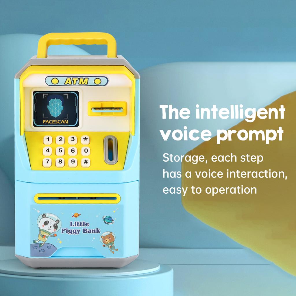 Электрическая копилка для детей, детский банкомат Moeny Jar, имитация распознавания лиц, автоматическая прокрутка