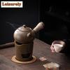Retro Tea Dust Glaze Charcoal Stove Dry Burning Side Handle Pot Carbon Wind Furnace Small Warmer Tea Stove Boiling Water Kettle