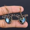 Labradorite 999 Copper Wire Wrapped Earrings, Handmade Gemstone Earrings Jewelry, Gifts For Wife Brand New Earrings