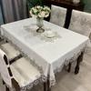 Tablecloth Rectangle Luxury Embroidery Lace Round Table Cover Flower Elegant Hollow Out Table Dining Cloth Table Flag Towels