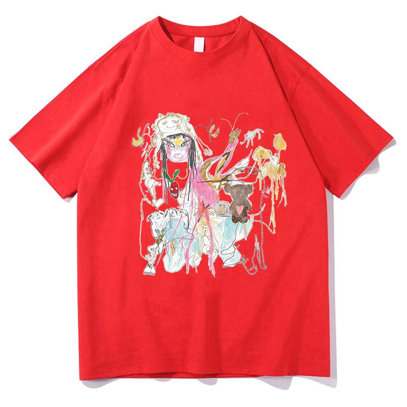 Bebadobiyebolito Pattern Print Cotton T-Shirt Summer and WoFashion Hip-Hop Casual Streetwear