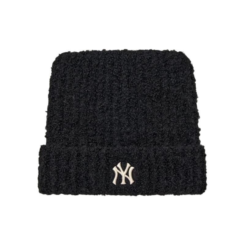 MLB Зимняя шапка-бини в рубчик с ушками кошки – Модный зимний головной убор в стиле Y2K для женщин и унисекс