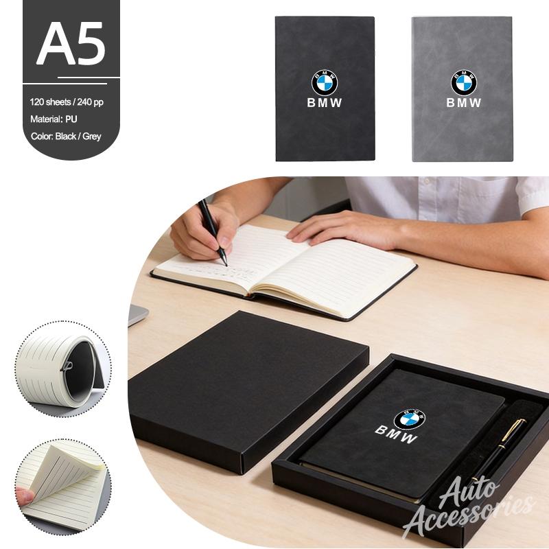 A5 Business Notebook Signature Pen Gift Set Hardcover Journal For BMW X1 X2 X3 X5 X6 X7 G20 G32 G11 G12 F40 F30 F20 F34 Sticker DZ0