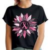 Sunflower Pink Breast Cancer Awareness Survivors Ribbon Womens T-Shirts #TA-188