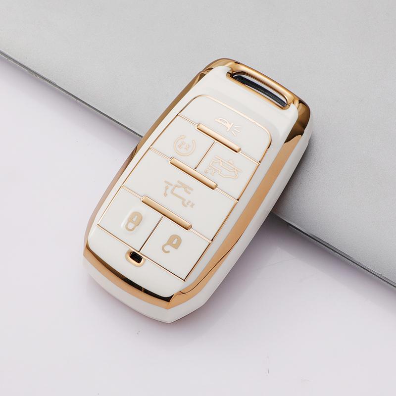 6 Buttons Tpu Car Key Case Cover for Jeep Renegade Grand Cherokee Dodge Charger Ram 1500 2500 3000 Challenger Chrysler Journey