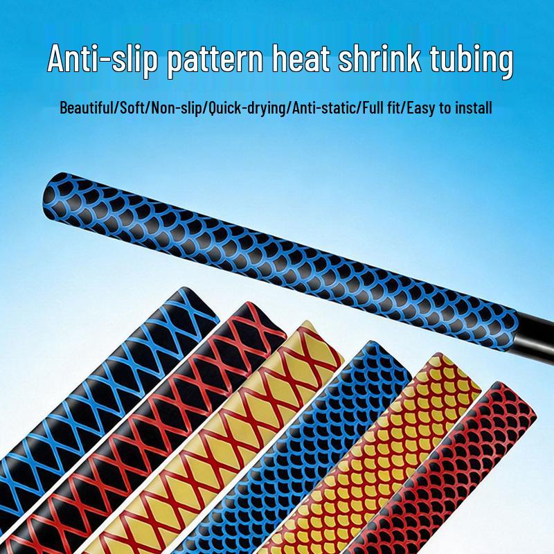 Two-Color Heat Shrink Tubing, 1m: Fishing Rod & Gear Handle Cover, Anti-Slip & Insulating Sleeve.
