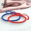 Унисекс ручная веревка регулируемая ручная работа плетеный однотонный толстый противоломающийся легкий штабелируемый браслет символические цвета для благословений значимые