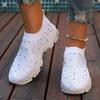 Fashion Women Sneakers Breathable Knitted Non Slip Casual Walking Shoes Woman Comfortable Soft Bottom Loafers Flats