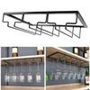 High Quality Under Cabinet Bar Tool Iron Wine Rack Glass Holder Glass Goblet Iron Rack Stemware Stand Hanging Shelf Kitchen Storage Organizer