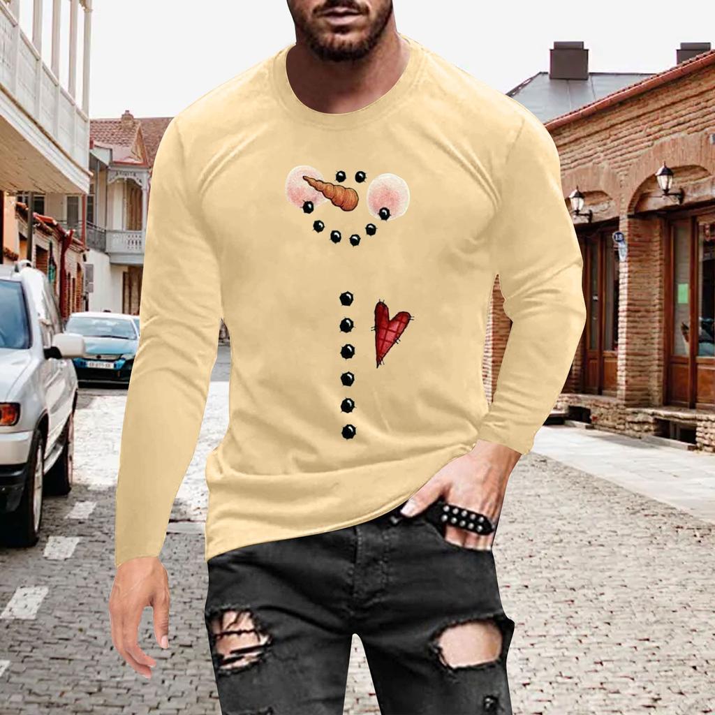 Муж. Футболка Круглый вырез Одежда Одежда На открытом воздухе Длинный рукав С принтом Модельер Винтаж