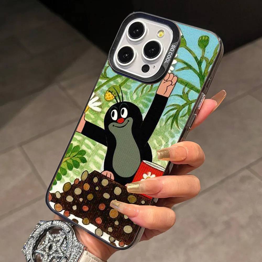 Mole Phone Case For iPhone 17,16,15,14,13,12,11 Plus,Pro Max,XS,Colorful Silver Black Cover