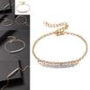Stylish Women's Rhinestone Bracelet With Gold Plated Chain And Classic Look