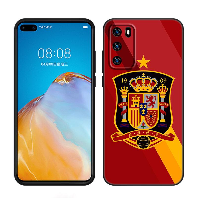 Испания Национальные Флаги Черный Чехол для Телефона Для Huawei P10 P20 P30 P40 Lite P50 P60 Art P50E P Smart Z 2018 2020 2021 Pro 2019