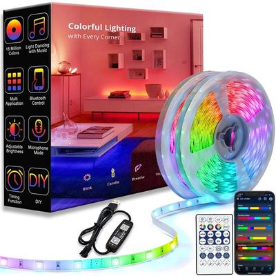Светодиодная лента 1–10 м RGBIC WS2812b Bluetooth App Control Chasing Effect Lights Гибкая лента Диодная лента Подсветка телевизора Украшение комнаты