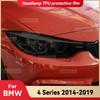 Для BMW 4 серии F32 F33 F36 2014-2019 Автомобильная фара Задымленная Черная TPU Защитная пленка Передний свет Тонировка Изменение цвета Наклейка
