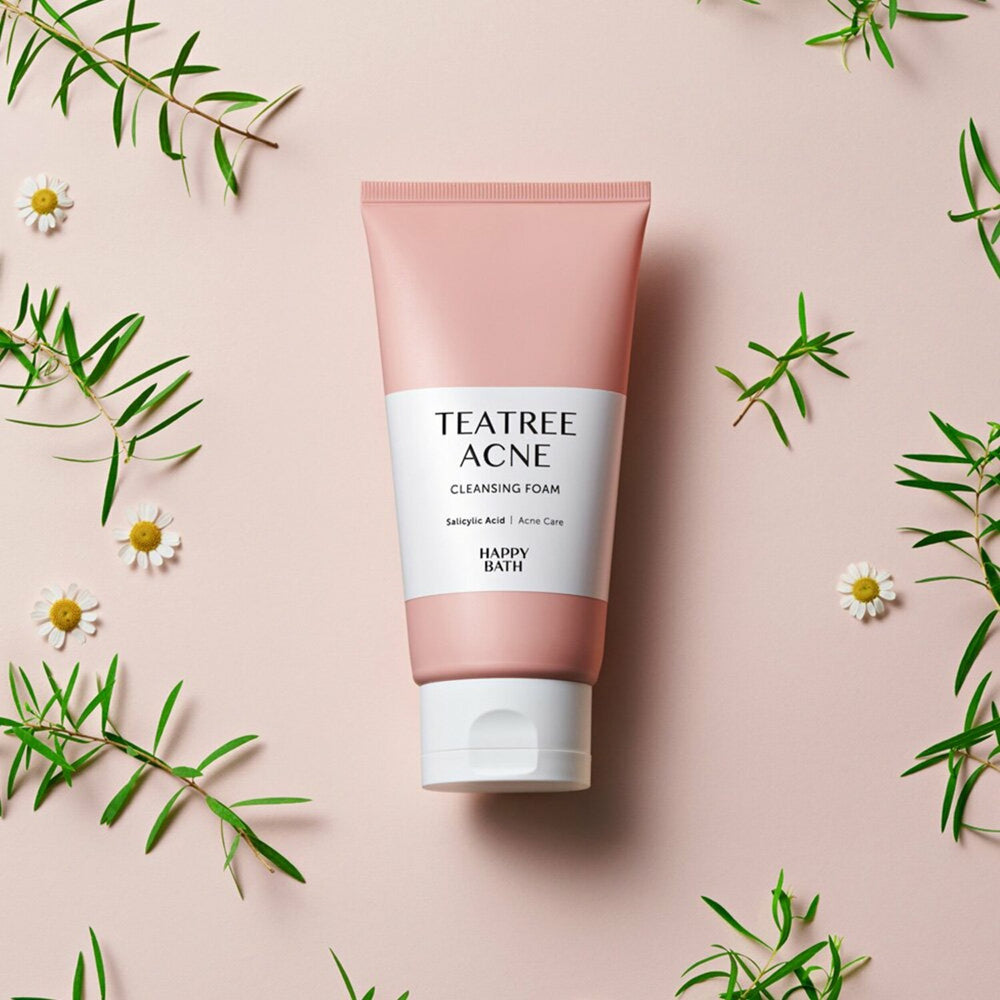 HAPPY BATH Очищающая пенка от прыщей с чайным деревом 150 г