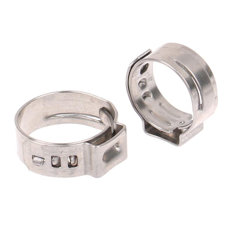 10 шт. хомутов для шлангов с одним ушком, бесступенчатые хомуты из нержавеющей стали 304, кольца-зажимы для герметизации шланга, быстросъемный хомут