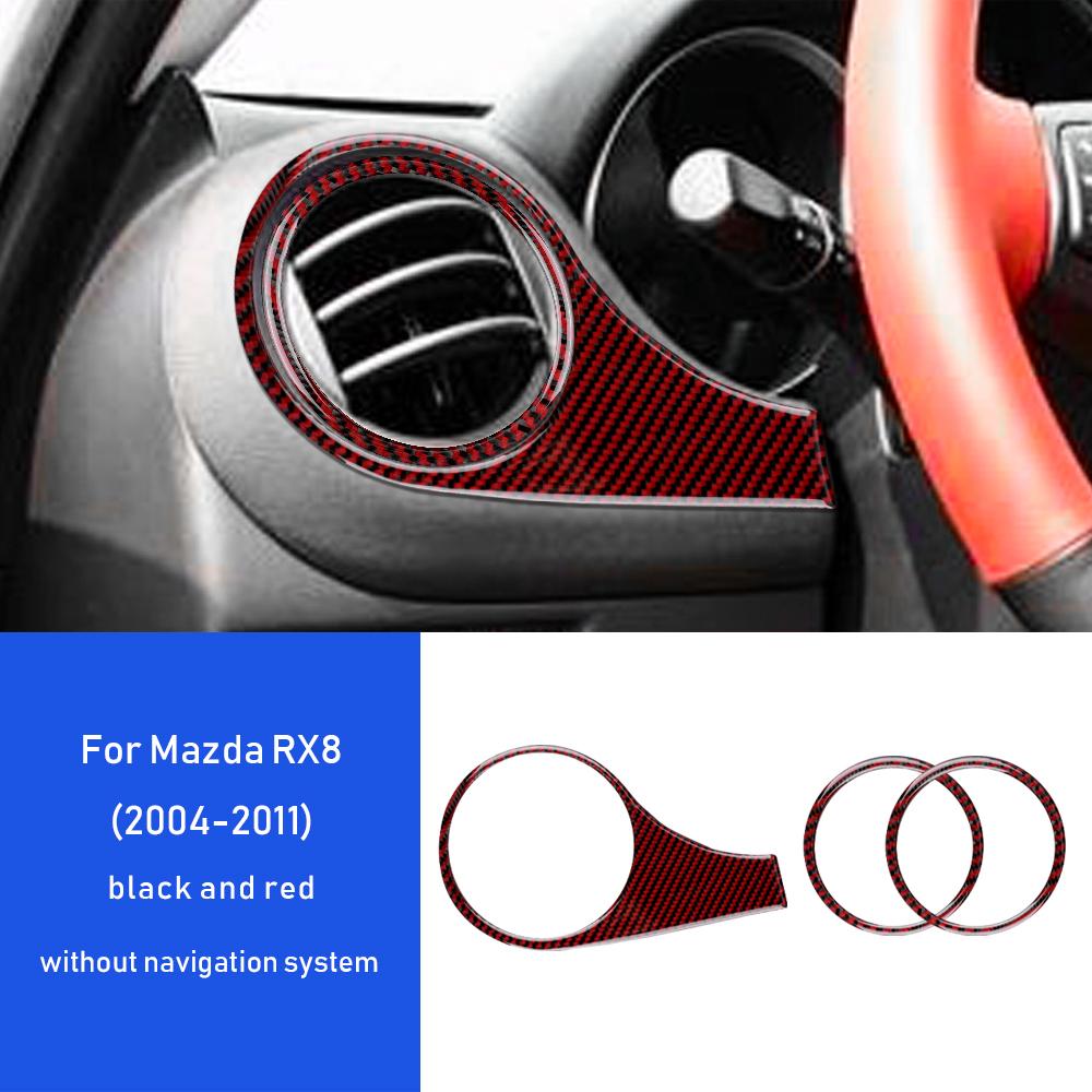 For Mazda RX-8 2004-2011 Real Carbon Fiber Side Air Vent Outlet Trim Anti-Scratch Styling Interior Modification Car Accessories