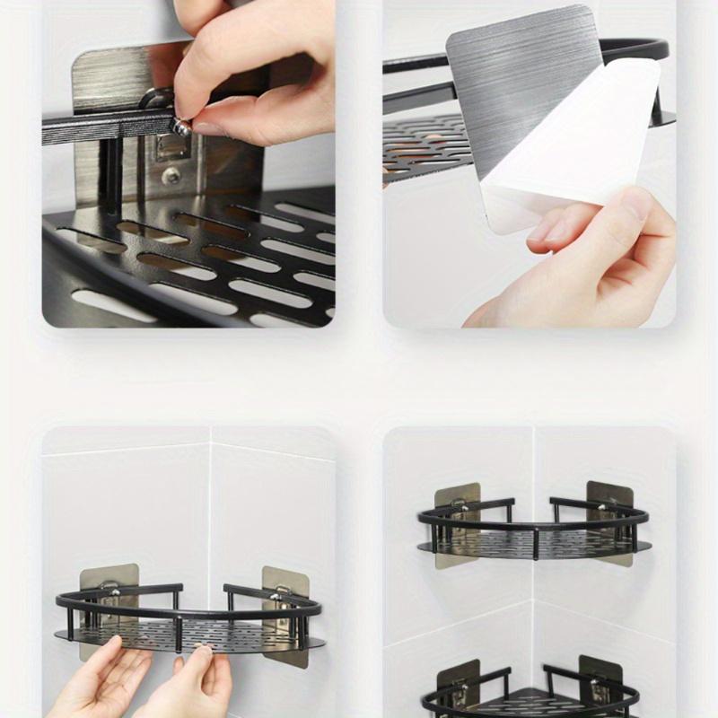 Полка для ванной комнаты, полка для шампуня из алюминиевого сплава, органайзер для хранения косметики, полка для душа, аксессуары для ванной комнаты, настенная угловая полка без сверления