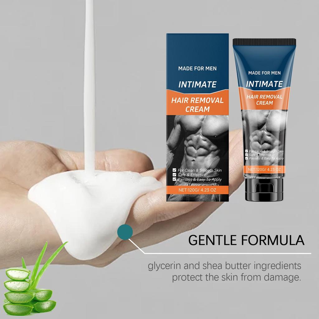 Men's Hair Removal Cream Men's Armpits, Arms, Whole Body Cleansing, Smoothing, Moisturizing, Gentle Hair Removal Cream