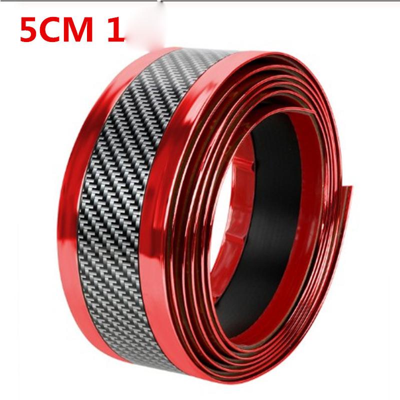 Automobile Door Strip 3PC Bumper Carbon Fiber Pattern Universal Modification Pedal Anti-Collision Door Edge Protector Sticker Anti-Stepping Trim