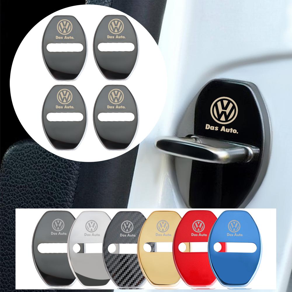 Car Door Lock Protective Cover Stickers For Volkswagen VW Scirocco Beetle Touareg Tiguan CC T-ROC Golf 4 5 6 7 T4 Sharan Passat