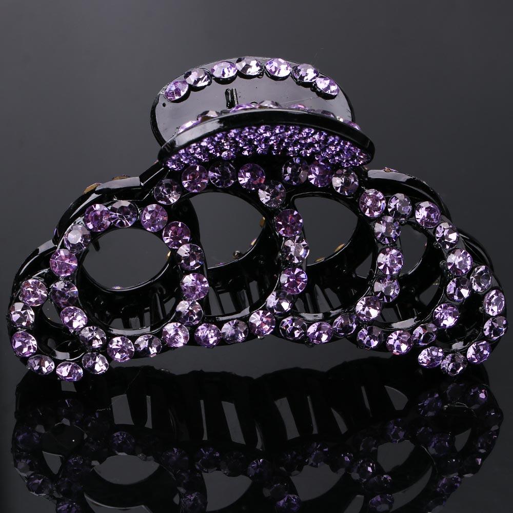 Fashion Korean Women New Rhinestone Crystal Acrylic Hair Clips Hair Claws Crab Clamp Banana Grips