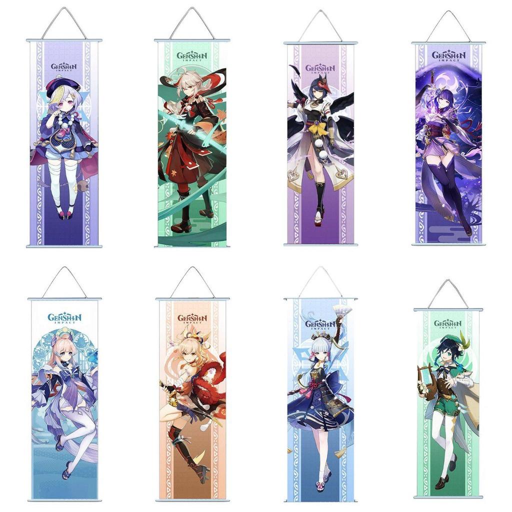 Подвесной плакат с изображением Гань Юй, Ху Тао, Кли и Венти для уникального декора комнаты