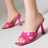 Sexy High Heels Mules Shoes Women Summer Slippers Elegant Sandals Designer Pink White Heeled Slides Outdoor Party Shoes Female