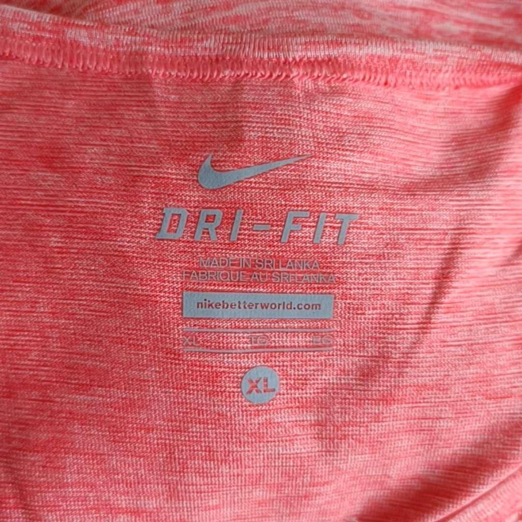 Nike Футболка с логотипом и круглым вырезом, быстросохнущая, с длинным рукавом, женская, розовая 644684-696