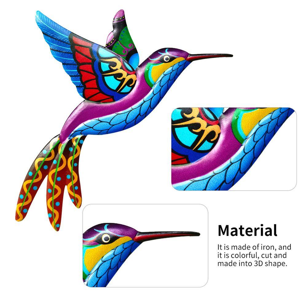 Outdoor Artwork Statue Art Craft Sculptures Metal Hummingbird Garden Backyard Wall Decoration