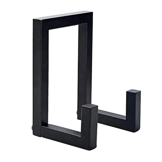 Black Record Storage Stand Holder Minimalist Retro Record Stand Heavy Duty Metal Vinyl Record Organizer for Records Photos Cosmetics