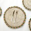 Corn Husk Placemat Heat Resistant Woven Table Mat Non-Slip and Colorful Tassels