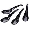 Shimomura Kihan Spoons for Ramen [Made In Japan] Dishwasher Safe, Edge-Hooked, Lightweight, Break-Resistant, Color-Transfer Resistant, Black, Commerci