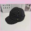Casual Striped Beret Hat Women Lightweight Sun Protection Cap For Outdoor Use