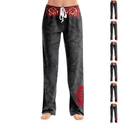 Женские пижамные штаны, одежда для сна, повседневные брюки с эластичной резинкой на талии, удобные прямые свободные брюки для йоги