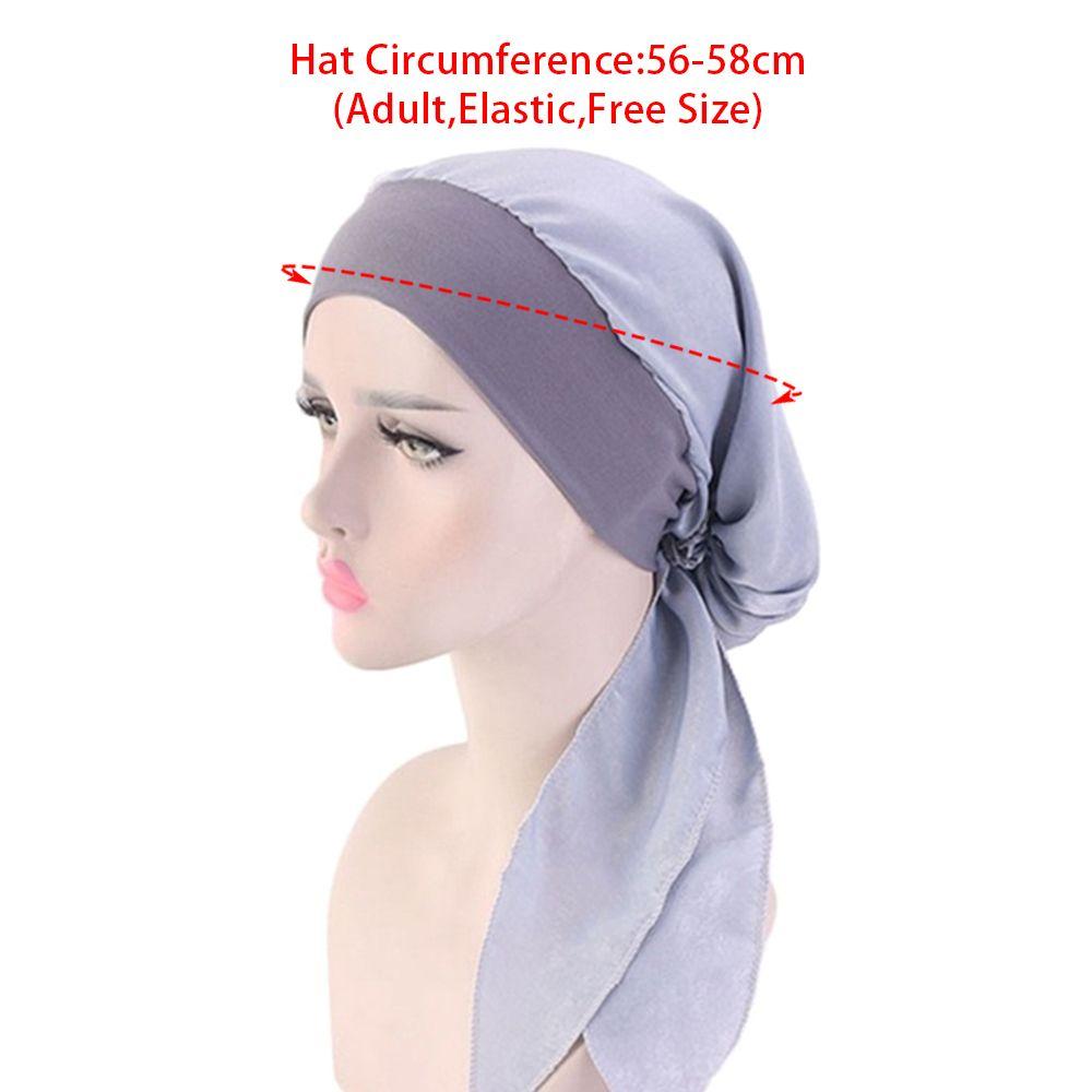 Fashion Headwear Pre-Tied Elastic Chemo Pirate Cap Hair Loss Hat Muslim Turban Cancer Head Scarf