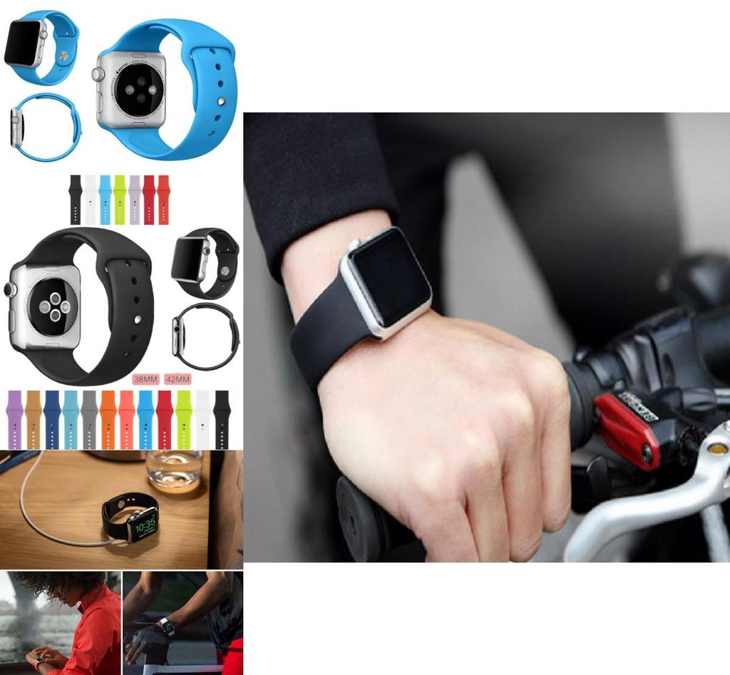 Ремешок для Apple Watch с тонкой талией, силиконовый ремешок, двойная пряжка, легкий, для фитнеса