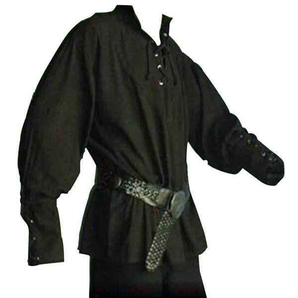 Высокое качествоНовый Ренессанс Арендодатель Рыцарь Топ без пояса Средневековый мужской костюм для косплея Повседневная рубашка пират