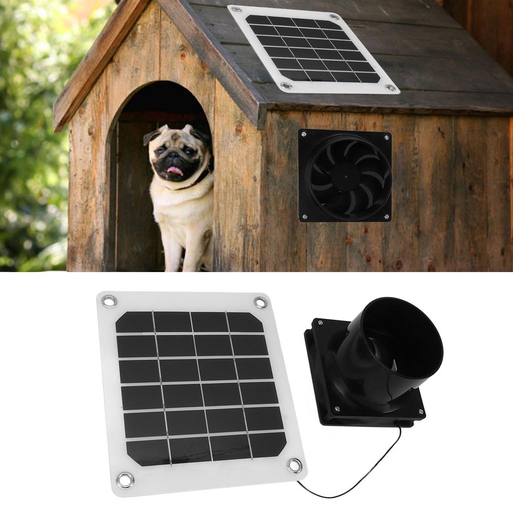 Solar Panel Powered Fan 10W Solar Powered Exhaust Fan for Round Pipe ABS Solar Panel Ventilation Fan Kit for Pet House