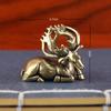 Маленькая статуэтка Настольное украшение Сплошная латунь Фигурки лося Ретро Животное Лось Чайный питомец Настольные украшения Поделки Аксессуары Детские подарки