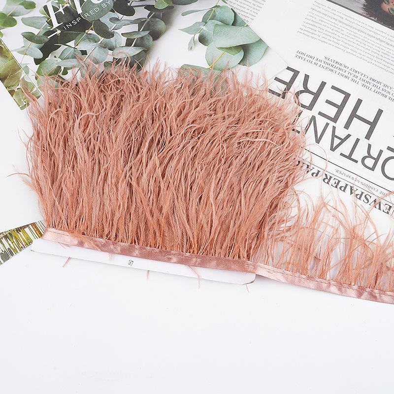 8-10Cm Ostrich Feather Wedding Dress Diy Performance Clothing Accessories Feather Tassel Including Webbing