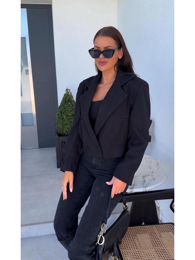 Европейский и американский женский осенне-зимний 2024 костюм в британском стиле, короткое пальто с воротником из шерстяной смеси