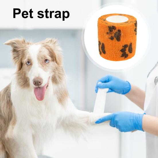 12 рулонов ремней для домашних животных с рисунком когтей, самоклеящиеся повязки, дышащие эластичные повязки для домашних животных для собак, кошек, когтей, растяжений, отеков