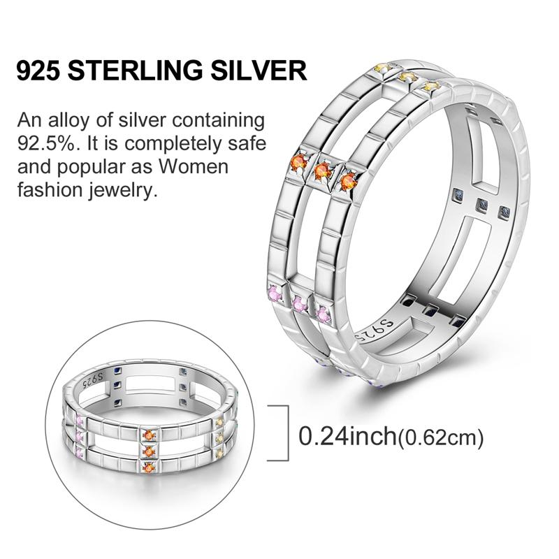 New copper Rings Red Pink Blue Stone Rings Simple Stackable Women Authentic Rings Ideal For Wedding Party Jewellery Gift