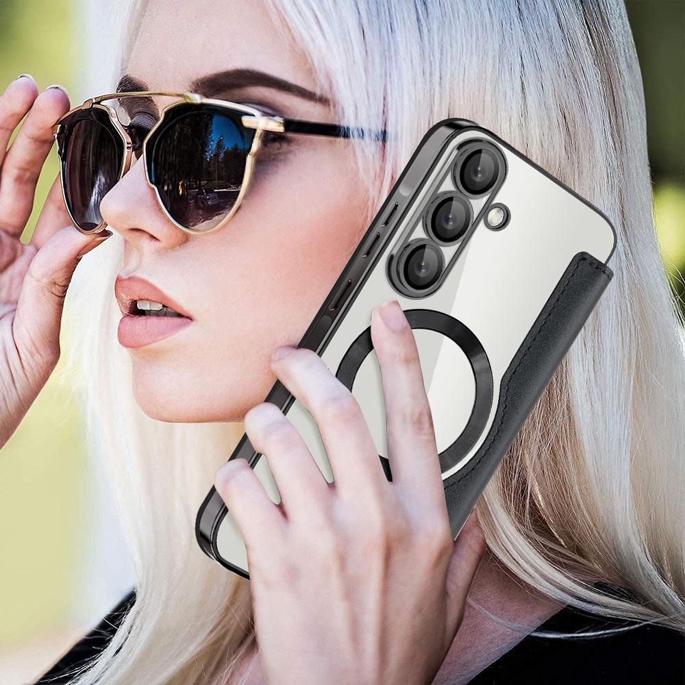 For Samsung Galaxy A56 5G Magnetic Case Rhombus PU Leather Phone Cover