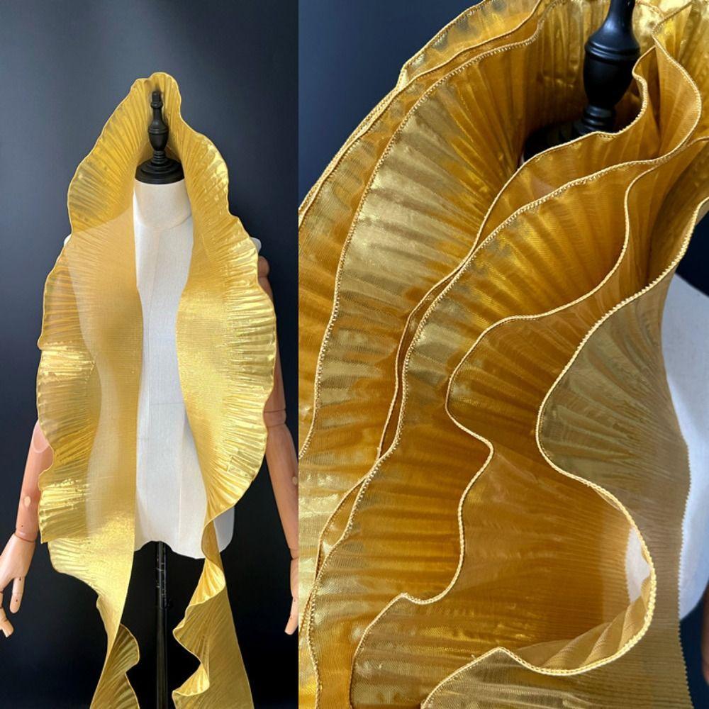 1 Yard Big Wave Lace Fabric 15cm Wide Metallic Lustrous Pleated Ruffle Lace Fabric DIY Styling Sewing Ruffle Dress Accessories